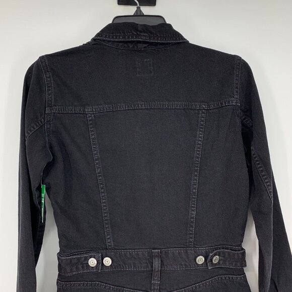 Gap Denim Dress Black Long Sleeve Button Down Pocket Mini - Picture 9 of 11